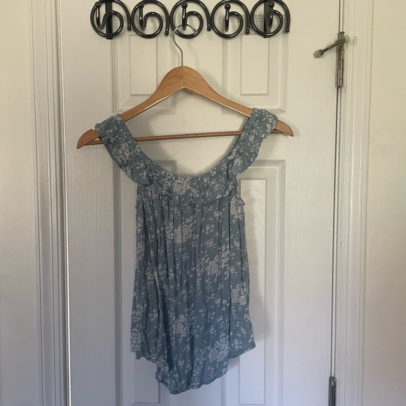 RL Denim&Supply Floral Off-The-Shoulder Flounce Top - Picture 8 of 8